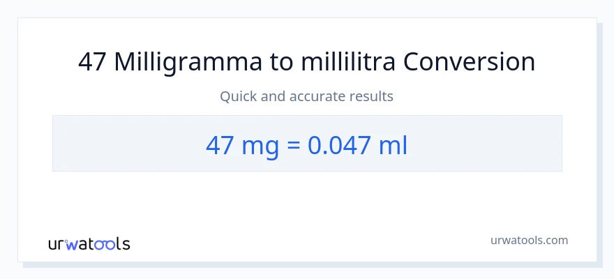 47 milligrammaa - millilitraa muunnos
