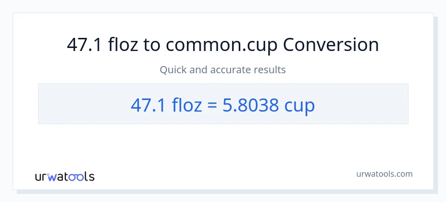 Conversió de 47.1 unces fluides a tasses