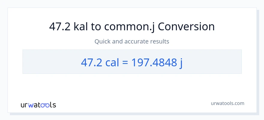 47.2 mga kaloriya patungong mga joule na conversion