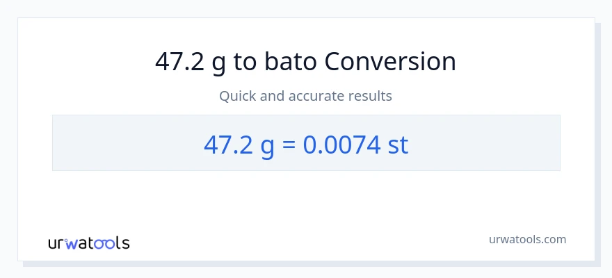 47.2 Gramo patungong Mga bato na conversion