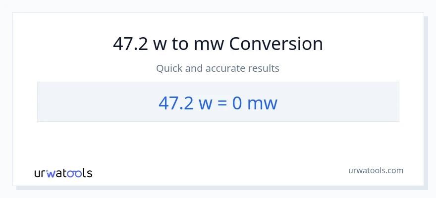 Conversió de 47.2 watts a megawatts