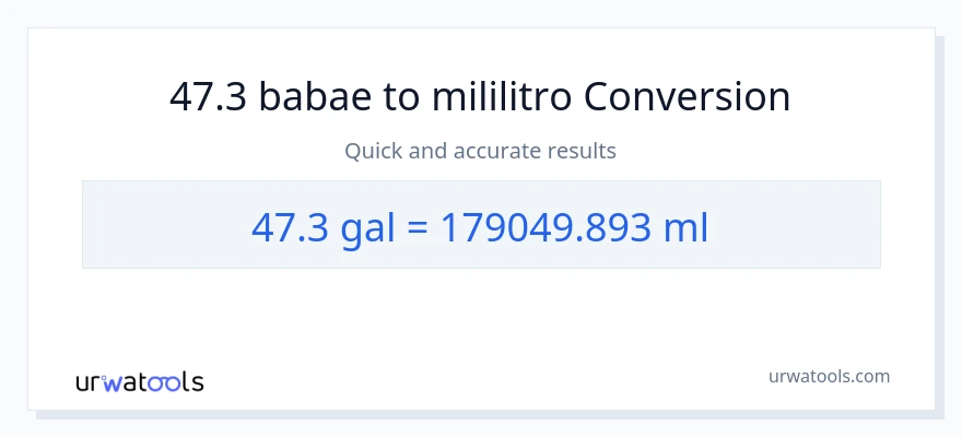 47.3 Mga galon patungong mga mililitro na conversion