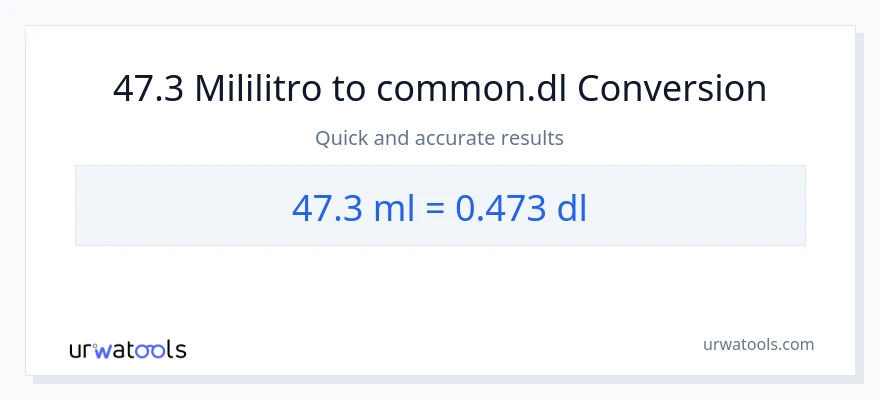 47.3 mga mililitro patungong Dls na conversion