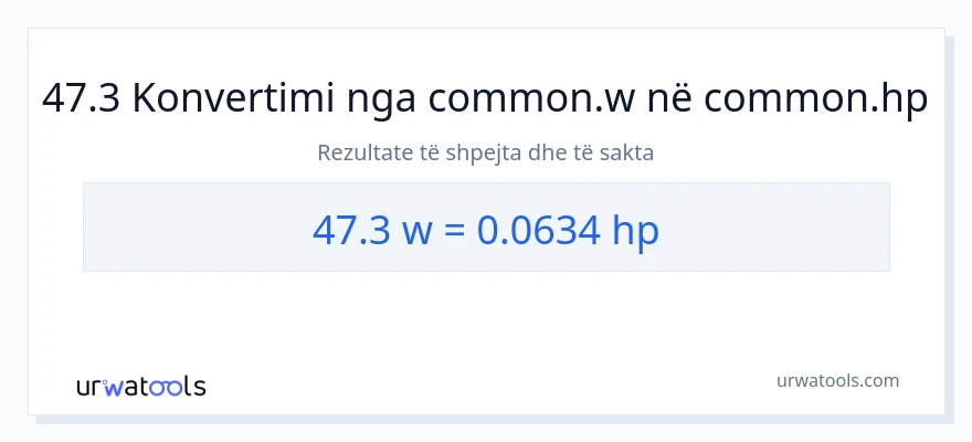 Konvertimi 47.3 vat në kuajfuqi