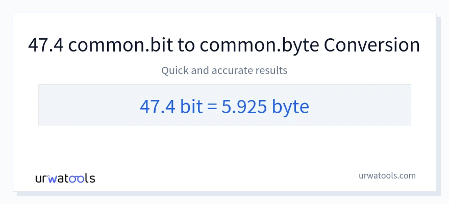 47.4 Bits 到 Bytes 轉換