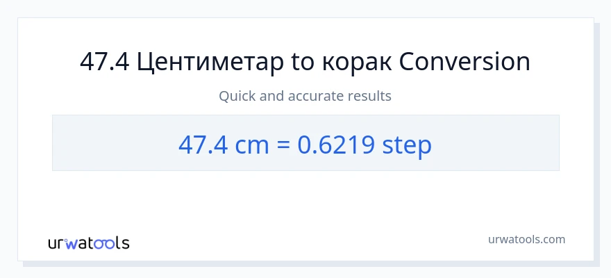 Конверзија од Центиметри до кораци: 1}