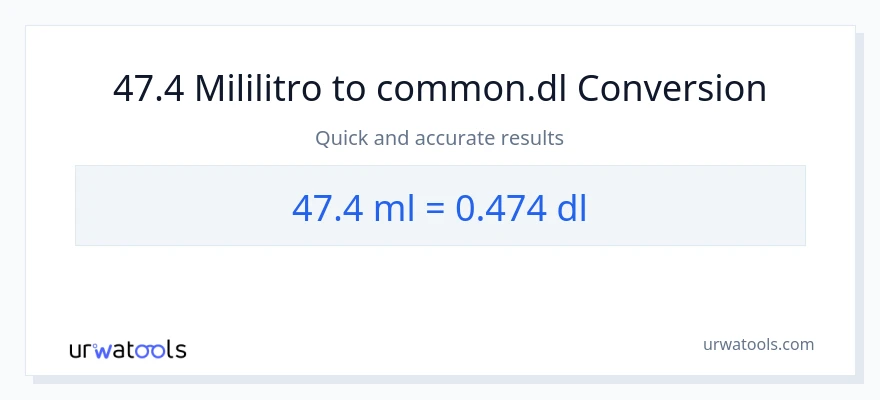 47.4 mga mililitro patungong Dls na conversion