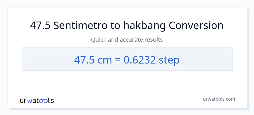47.5 Mga Sentimetro patungong mga hakbang na conversion