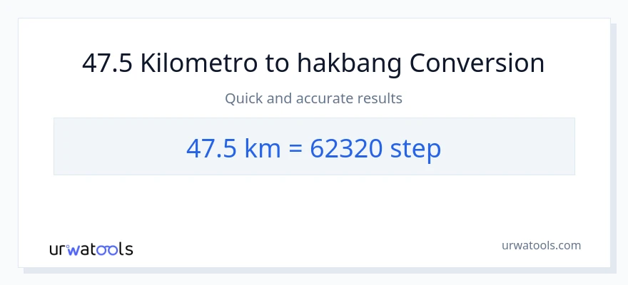 47.5 Kilometro patungong mga hakbang na conversion