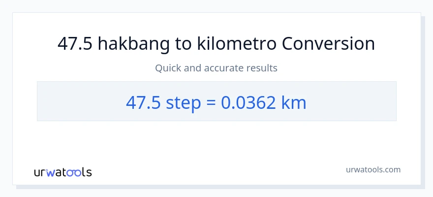 47.5 mga hakbang patungong Kilometro na conversion