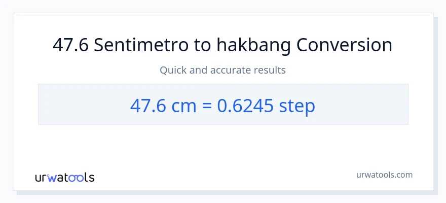 47.6 Mga Sentimetro patungong mga hakbang na conversion