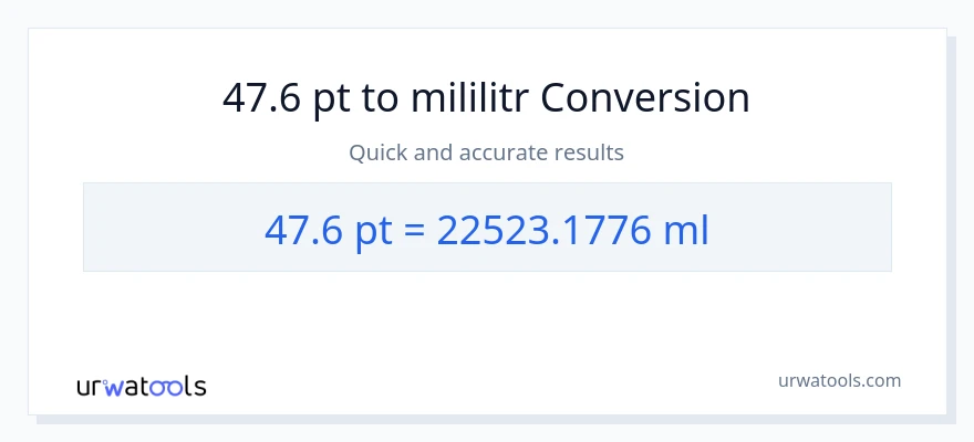 Konwersja 47.6 Pints do mililitry