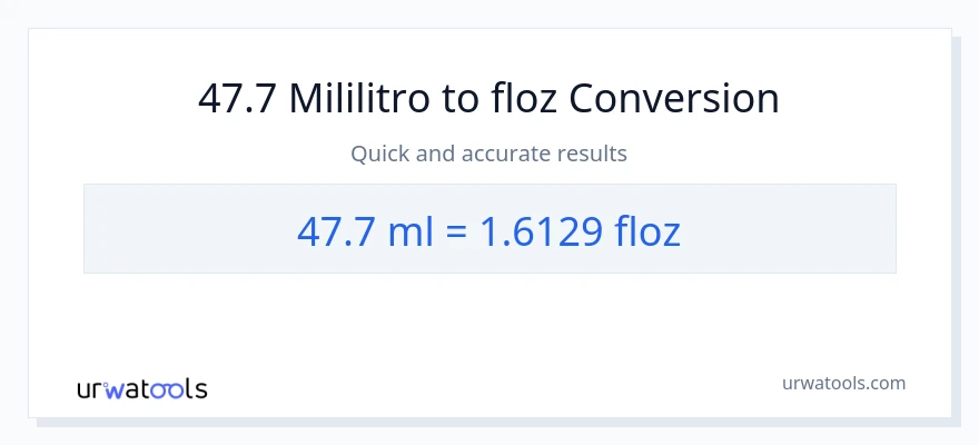 47.7 mga mililitro patungong mga onsa ng likido na conversion