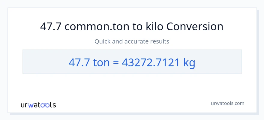 47.7 Tons patungong kilo na conversion