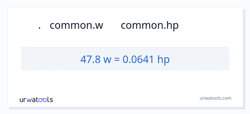 47.8 વોટ્સ થી હોર્સપાવર રૂપાંતર