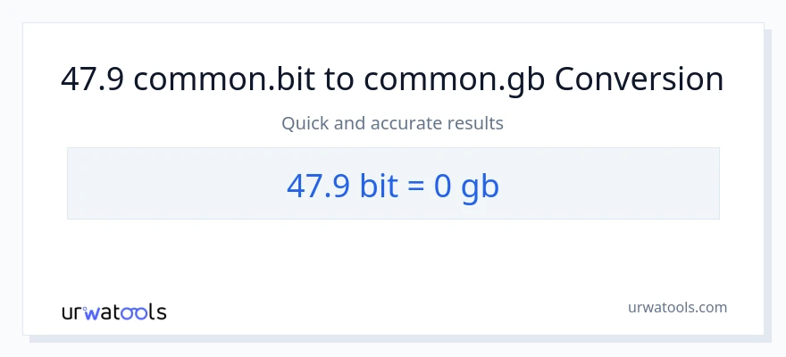 47.9 Bits patungong Gigabytes na conversion