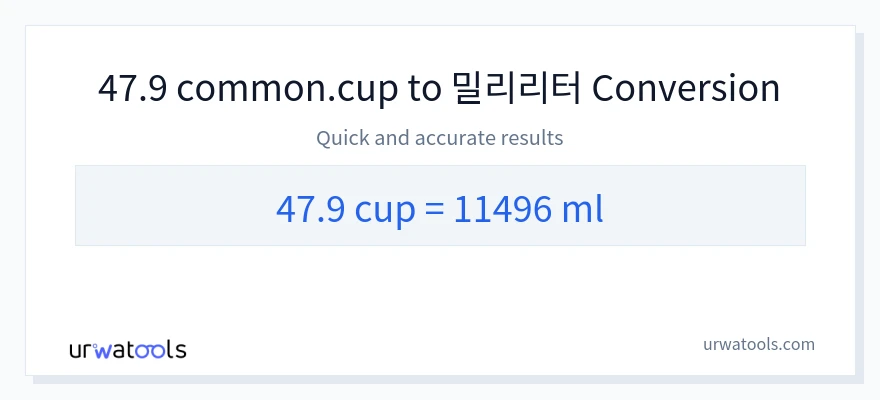 47.9 컵에서 밀리리터으로의 변환