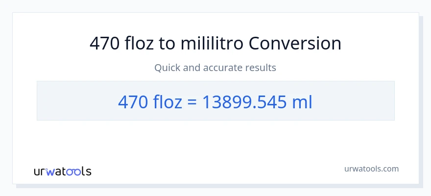 470 mga onsa ng likido patungong mga mililitro na conversion