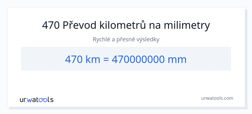 Konverze z kilometry na milimetry: 470
