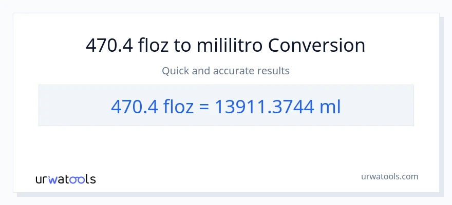 470.4 mga onsa ng likido patungong mga mililitro na conversion