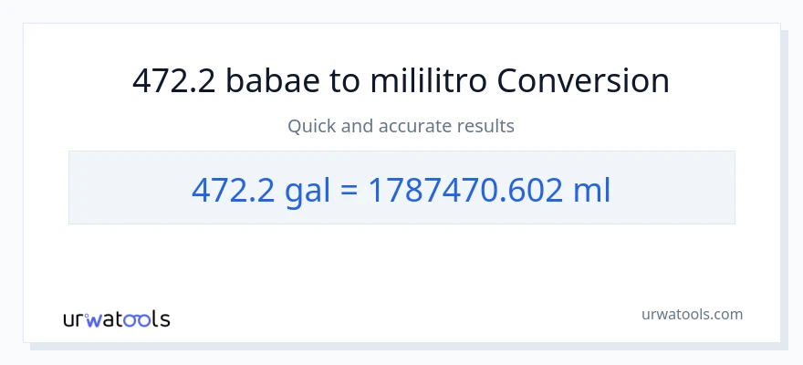 472.2 Mga galon patungong mga mililitro na conversion