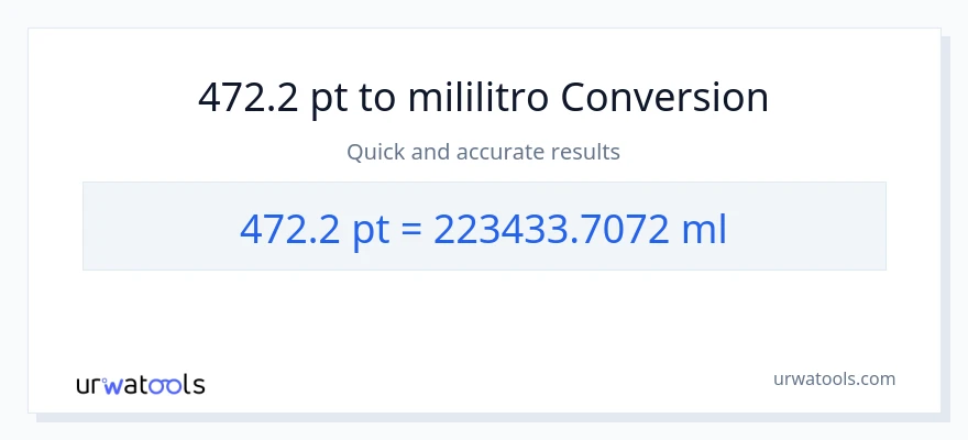 472.2 Pints patungong mga mililitro na conversion