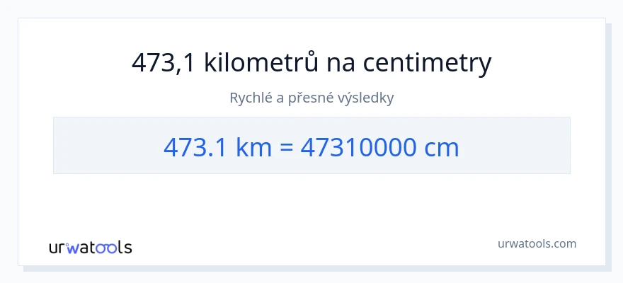 Konverze z kilometry na Centimetry: 473.1