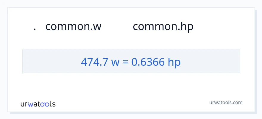 474.7 ওয়াট থেকে অশ্বশক্তি রূপান্তর