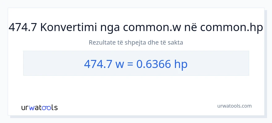 Konvertimi 474.7 vat në kuajfuqi