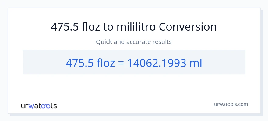 475.5 mga onsa ng likido patungong mga mililitro na conversion