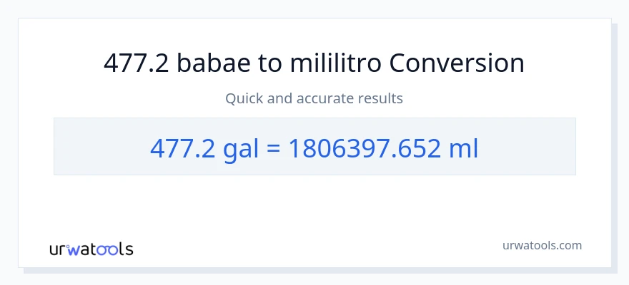 477.2 Mga galon patungong mga mililitro na conversion