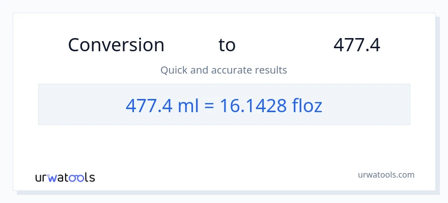 تبدیل 477.4 میلی‌لیتر به اونس مایع