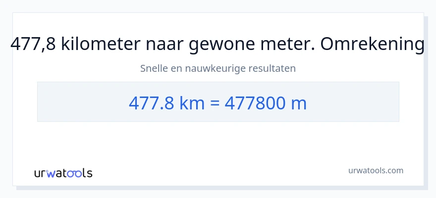477.8 kilometers naar Meters conversie
