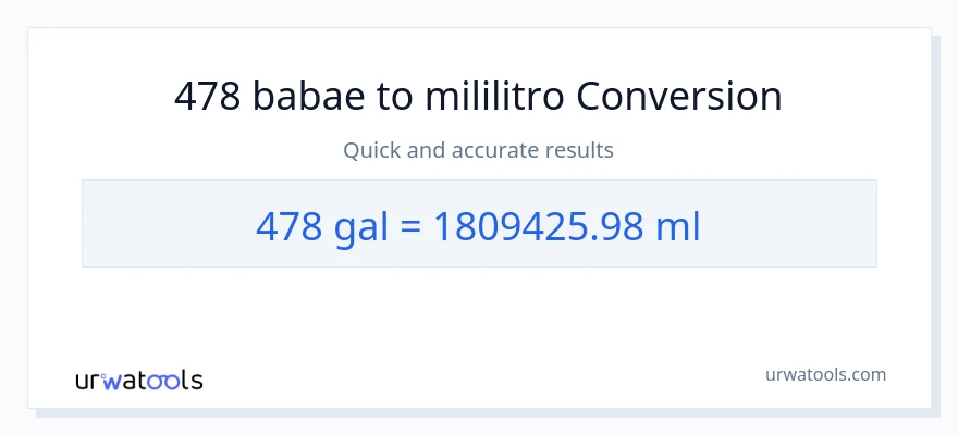 478 Mga galon patungong mga mililitro na conversion