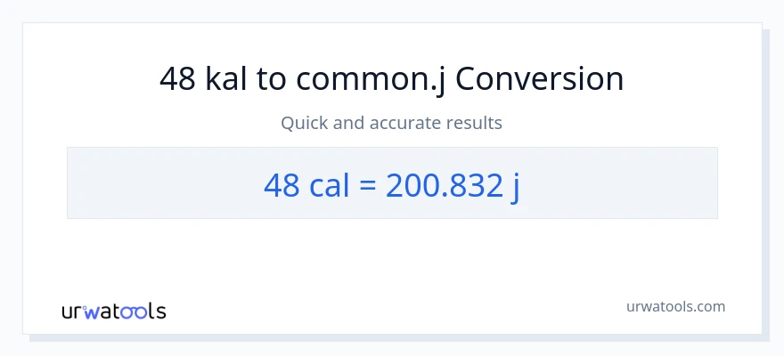 48 mga kaloriya patungong mga joule na conversion