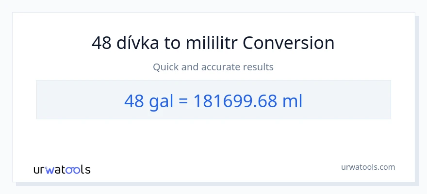 Konverze z Galony na mililitrů: 48