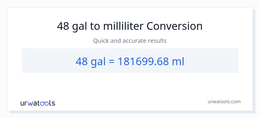 48 Gallonen zu Milliliter Umwandlung