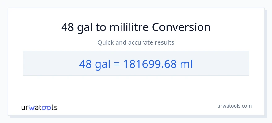 48 Galon'den mililitre'e dönüşüm