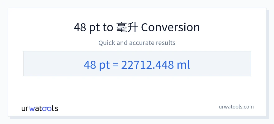 48 Pints 到 毫升 轉換