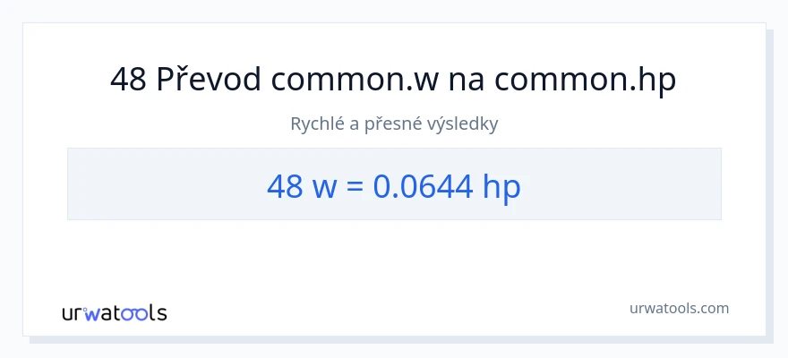 Konverze z watty na koňská síla: 48