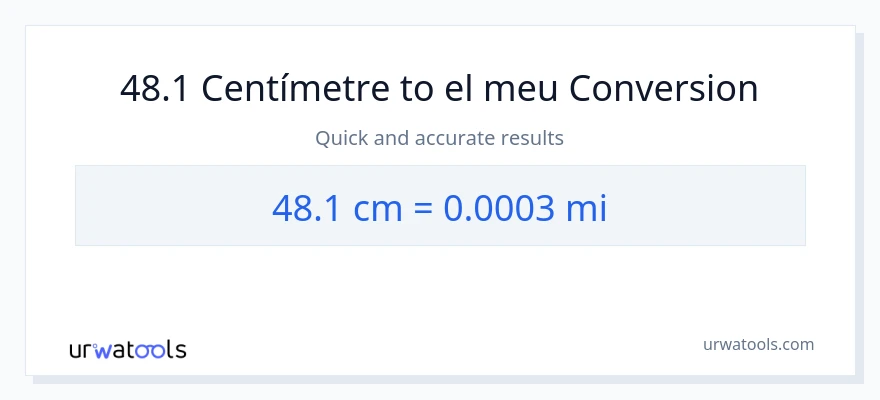 Conversió de 48.1 Centímetres a milles