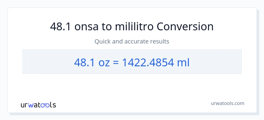 48.1 Mga onsa patungong mga mililitro na conversion