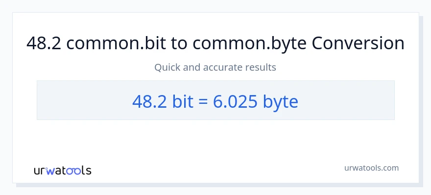 48.2 Bits patungong Bytes na conversion