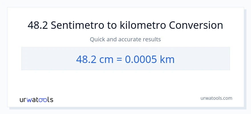 48.2 Mga Sentimetro patungong Kilometro na conversion