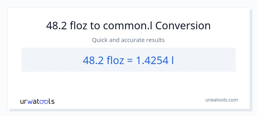 48.2 mga onsa ng likido patungong Liters na conversion