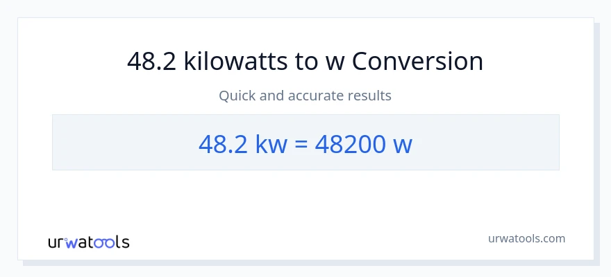 Conversió de 48.2 quilowatts a watts