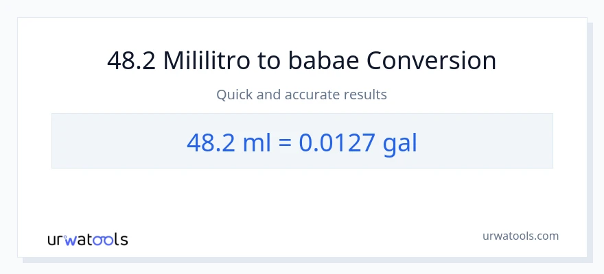 48.2 mga mililitro patungong Mga galon na conversion