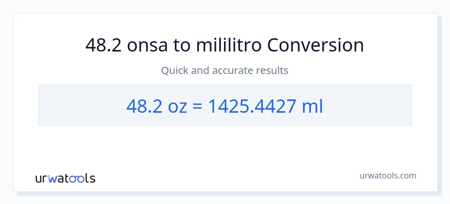 48.2 Mga onsa patungong mga mililitro na conversion