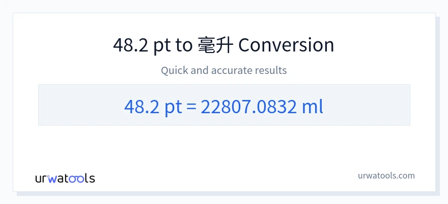 48.2 Pints 到 毫升 轉換