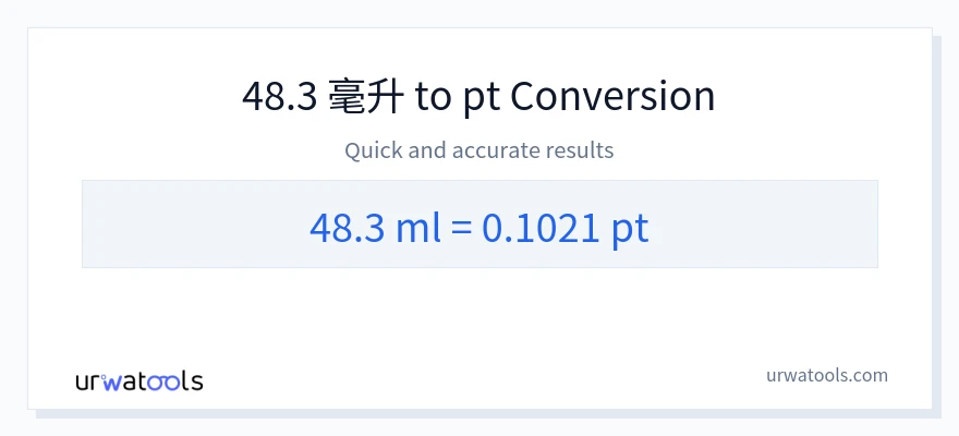 48.3 毫升 到 Pints 轉換